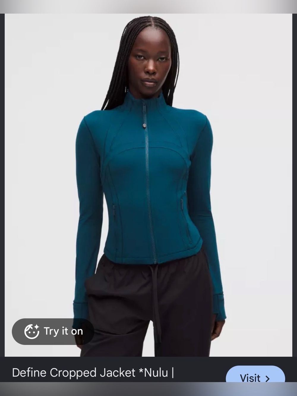 lululemon athletica Define Cropped Jacket - Teal/green/blue
